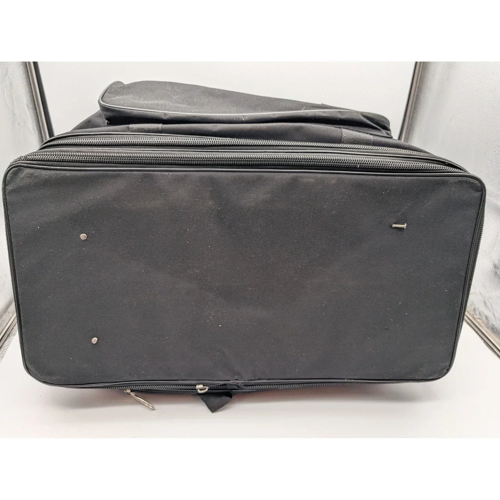 Diesel Black Canvas Duffel Bag Travel Gym Weekend Bag Zippered Base Pocket